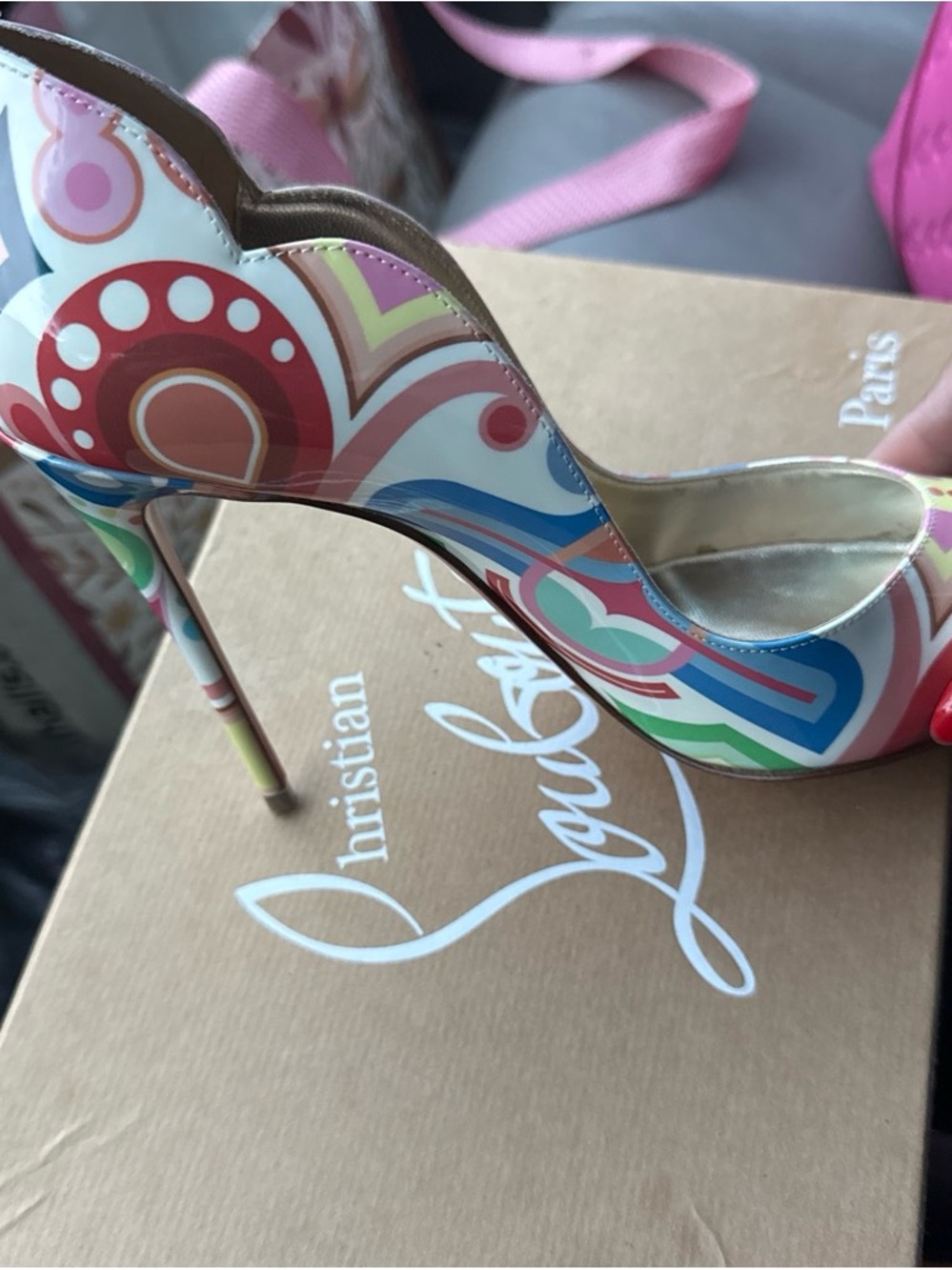 Christian Louboutin Multicolor Patent Scalloped Pump